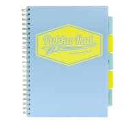 Pukka Pad Project Spiral Notebook - 200 Pages, 100 Sheets of 80GSM Paper with Repositionable Dividers & Perforated Edges for School & Office Planning & Organization - A4-29.7 X 23cm, Pastel, Blue