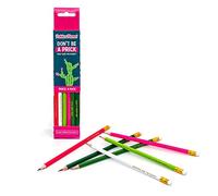 Pukka Pad, Pukka Planet HB Pencils with Eraser Tip - Pack of 6 with Assorted Mottos in Gold - Sustainable and 100% Recyclable Packaging - Cactus