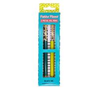Pukka Pad, Pukka Planet Metal Pens with Refillable Gel Ink in Plastic Free Packaging - Perfectly Weighted with Smooth, Precise Black Ink, and Removable Cap - Pack of 2, Blue and Green