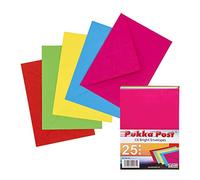 Pukka Pad, Pukka Post & Packaging Gummed Envelopes - Pack of 25, Ready-to-Seal, Durable 100GSM Postal Envelopes for Letters, Invitations, and Other Mail - 114 x 162mm, Size C6, Brights