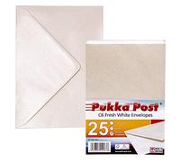 Pukka Gummed Envelopes - Pack of 25, C6 114 x 162mm, 100GSM Ready-to-Seal Fresh White