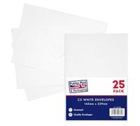 Pukka Pad, Pukka Post & Packaging Gummed Envelopes - Pack of 25, Ready-to-Seal, Durable 100GSM Postal Envelopes for Letters, Invitations, and Other Mail - 229 x 162 mm, Size C5, Matte White