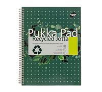 Pukka Pad, Recycled A4 Writing Pad - Pack of 3 Wirebound Notebooks with 110 Pages of 80GSM FSC Recycled Paper - 8mm Lines and Perforated Margins