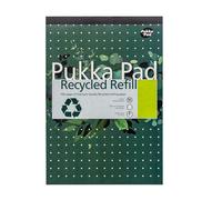 Pukka Pad Refill Notepad with 100 Pages of 80GSM, Feint Ruled Lines - Single Book in White Pukka White