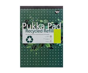 Pukka Pad Refill Notepad with 100 Pages of 80GSM, Feint Ruled Lines - Single Book in White Pukka White