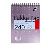 Pukka Pad Shortie 178X235mm Wirebound Card Cover Ruled 240 Pages Metallic Pink (Pack 3) - Sm024