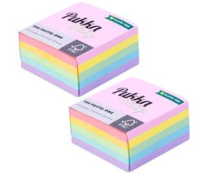 Pukka Pad Stickys - Square Pastel Sticky Note Cube - Self-Adhesive and Easy to Reposition for Office Memos, Study Reminders, and Personal Appointments - 400 Sheets of 70GSM Paper - 76 x 76mm, 2 Pack