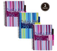 Pukka Pad Stripes Polypropylene Project Book 250 Pages A5 Blue/Pink (Pack of 3)