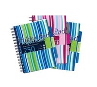 Pukka Pad Stripes Polypropylene Project Book 250 Pages A5 Blue/Pink (3 Pack) PROBA5