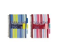 Pukka Pad CBPROBA5 A5 Stripes Wirebound Project Notebook 250 Pages - Blue/Pink (3 Pack)