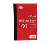 Pukka Pads 216x130mm Plain Ruled Triplicate Book (Pack of 5), Red