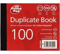 Pukka Pads 6900-FRM 105x130mm Plain Ruled Duplicate/Invoice Book (Pack of 5), Red