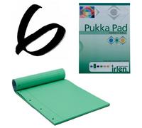 Pukka Pads 6X Green Pukka Pad A4 80Gsm Ruled With Margin 100 Pages 50 Sheets