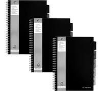 Pukka Pad, A4 Executive Project Notebook 3-Pack - 29.7 x 21cm - Wirebound Notebook with 8mm Feint Ruled Lines on 80GSM Paper - Includes 5 Repositionable Dividers with Storage Pockets - 250 Pages