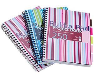 Pukka Pads A4 Case Bound Project Book - Pink/ Blue (Pack of 3)