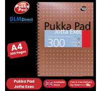 Pukka Pads A4 Metallic Jotta Notebook 300 Pages Wirebound 80 GSM Perforated 4 Hole in White Pukka Pads White