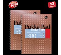 Pukka Pads A4 Metallic Jotta Notebook 300 Pages Wirebound 80 GSM Perforated 4 Hole ( Pack of 2) in White Pukka Pads White