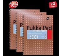 Pukka Pads A4 Metallic Jotta Notebook 300 Pages Wirebound 80 GSM Perforated 4 Hole ( Pack of 3) in White Pukka Pads White