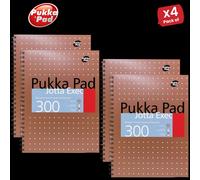 Pukka Pads A4 Metallic Jotta Notebook 300 Pages Wirebound 80 GSM Perforated 4 Hole ( Pack of 4) in White Pukka Pads White