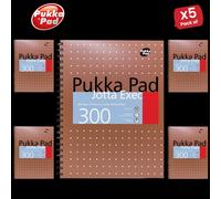 Pukka Pads A4 Metallic Jotta Notebook 300 Pages Wirebound 80 GSM Perforated 4 Hole ( Pack of 5) in White Pukka Pads White