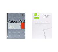 Pukka Pads A4 Refill Pad - 400 Pages (Pack of 5) &Q-Connect Punched Pocket Glass - Clear(Pack of 100)