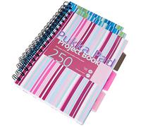 Pukka Pad CBPROBA5 A5 Stripes Wirebound Project Notebook 250 Pages - Blue/Pink (3 Pack)