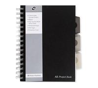 Pukka Pads A5 Wirebound Polypropylene Cover Project Book Ruled 250 Pages Black (Pack 3) - SBPROBA5