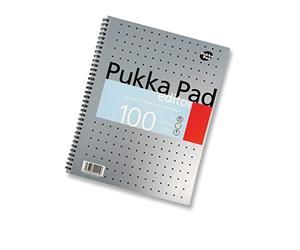 Pukka Pads EM003 A4 Editor Wirebound Ruled 100 Page Metallic PK3