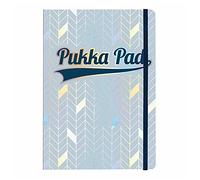 Pukka Pads Journal A5 Lined Paper 192 Sheets With Elasticated Closure - Pale Blue Geometric Iridescent Design