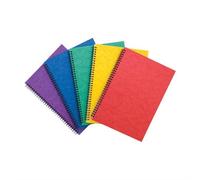 Pukka Pads Pressboard Pad A4 Wirebound Sidebound 120 Pages Feint Ruled Paper Assorted Colours (Pack 10) - 7267-PRS