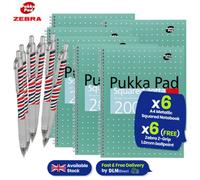 Pukka Pads Pukka Pad A4 Squared Wirebound 200 Page Notebook Pack Of 6 With 6 Free Zebra Ballpoint