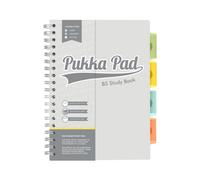 Pukka Pads Study Book B5 4 Coloured Dividers & Revision Cards Grey