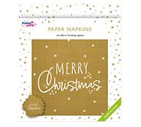Pukka Party Christmas Napkins Gold 2 ply 16x16 cm Pack of 16
