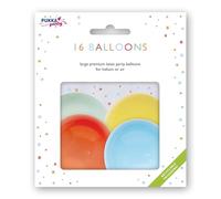 PUKKA party Under the Sea Coloured Balloons - Pack of 16 Premium 12” Latex Balloons in 4 Ocean Themed Colours for Birthdays, Showers, Holidays, and Other Celebrations - Recyclable Card Packaging