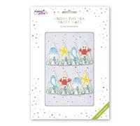 PUKKA party Under the Sea Party Hats - Pack of 8 Paper Hats with Elastic in 4 Ocean Themed Characters for Birthdays, Showers, Holidays, and Other Celebrations - Recyclable Card Packaging