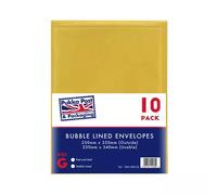 Pukka Post & Packaging Bubble Lined Envelopes Gold Peel and Seal Size G 250mmx350mm (Pack 10) - 7066-ENV(10)