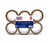 Pukka Post, Strong Adhesive Parcel Tape for Secure Sealing - Perfect for Packing, Storing, and Moving - Brown, 48mm x 66m - 6-pack