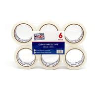 Pukka Post, Strong Adhesive Parcel Tape for Secure Sealing - Perfect for Packing, Storing, and Moving - Clear, 48mm x 66m - 6-pack