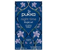 Pukka Herbs, Night Time Organic Herbal Sleep Tea Box, Chamomile, Lavender, Oat Flower, & Limeflower, Natural For Bedtime Relaxation, Caffeine Free, 4 Packs, 80 Plant Based Biodegradable Tea Bags