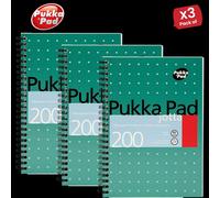 Pukka WHITE A5 WIREBOUND PADS 200 page 80gsm (RULED/MARGIN) - 3 Packs Pukka Multicolor