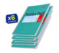 Pukka White A5 Wirebound Pads 200 Page 80Gsm (Ruled/Margin) - Pack of 6 Pukka Multicolor