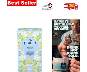 Pukka's Organic Relax Vata Tea - 20 Sachets for Stress Relief & Well-being