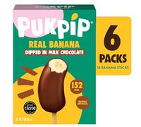Pukpip - Real Frozen Bananas Dipped in Milk Chocolate | Ready-to-Eat | Ice-Cream Alternative | Sustainably Sourced | 152 Calories | 6 Packs of 3 x 70g