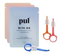 PUL Pack of 3 Reusable 2-in-1 Aligner Seating Chewie & Removal Tool - Compatible with Invisalign, Removable Braces, Retainers, Trays - Easy-to-Use Remover & Chew, Dental, Oral - Pink, Orange, Blue