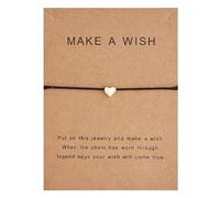PULABO 10 * 7 5 cm Make A Wish Papper Card Love Woven Adjustable Bracelet Fashion Jewelry Gift For Women, Men, Kids Creative
