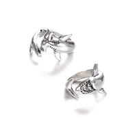 PULABO 2 PCS/Set New Useful Animals Shark Rings for Women Men Silver Color Fashion Adjustable Opening Metal Ring Punk Couple Jewelry popular