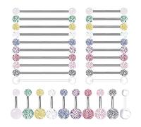 PULABO 5Pcs Belly Button Rings Surgical Stainless Steel Industrial Barbell Earring Cartilage Nipple Tongue Rings Body Piercings Creative