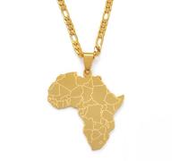 PULABO Africa Map Pendant Necklaces Women Men Silver Color/Gold Color African Jewelry 077621B Creative