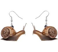 PULABO Animal Earrings for Women Dangle Funny Cute Acrylic Colorful Snails Pendant Cartoon Fish Hook Piercing Ear Stud Earring Party Jewelry Fun Presents Gifts Accessories Creative