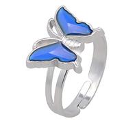 PULABO Change Color Butterfly Mood Ring Women Adjustable Emotion Feeling Changeable Temperature Ring Jewelry For Kids Birthday popular